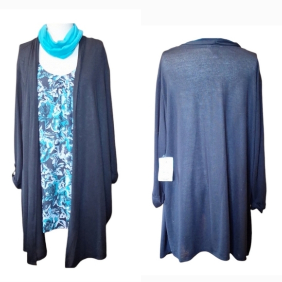 Size 4x set. Includes scarf. Connected top to cardigan. Beautiful super soft - Picture 2 of 8